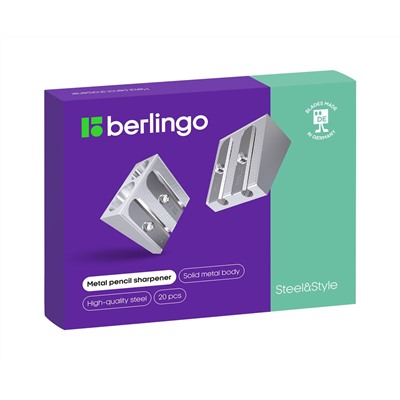 Точилка металлическая Berlingo "Steel&Style" 2 отверстия
