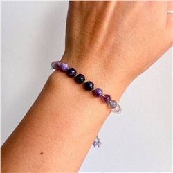 Радуга Самоцветов Браслет "Сахасрара" из камней для проработки седьмой чакры регулируемый