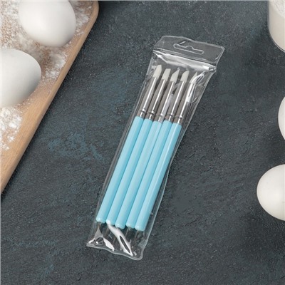 Набор кондитерских кисточек для декорирования «Бирюза», 5 шт., голубой