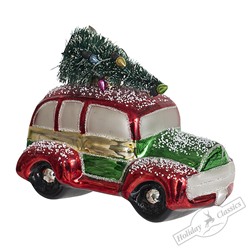 Автомобиль Austin с елочкой (стекло) 11,5х6,5 см