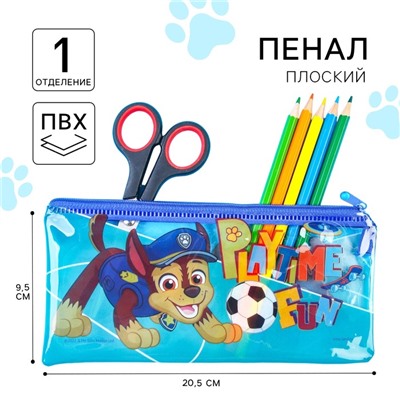 Пенал мягкий, 1 отделение, 95×205 мм, ПВХ, «Щенячий патруль»