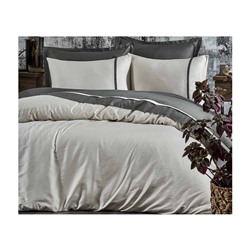 2 сп. Евро Комплект Постельного Белья Cotton Saten New Basic Yeşil/Bej XL - EcoCotton