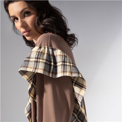 Лонгслив в стиле пэчворк, Гардеробная магия (коричневый)