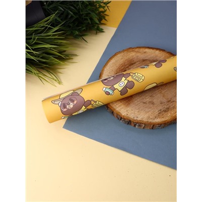 Упаковочная бумага «Teddy», yellow (50*70 см)
