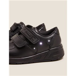 Kids' Leather Light Up Riptape School Shoes (8 Small - 1 Large)