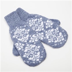 Варежки женские Baranowool, цвет джинс, размер 18