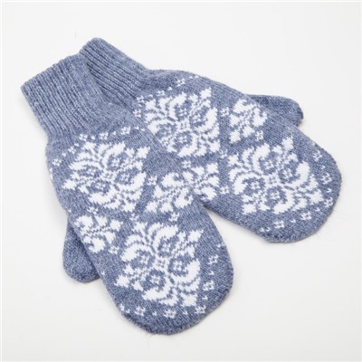 Варежки женские Baranowool, цвет джинс, размер 18