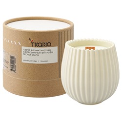 Свеча ароматическая с деревянным фитилём Secret Santa из коллекции Edge, бежевый, 60 ч