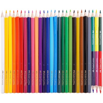 Карандаши цветные Faber-Castell "Замок", 24цв., шестигр., заточ.+6цв.+точилка, картон, европодвес
