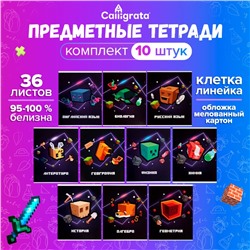Набор предметных тетрадей А5, 36 листов Сalligrata «Пиксели», 10 предметов