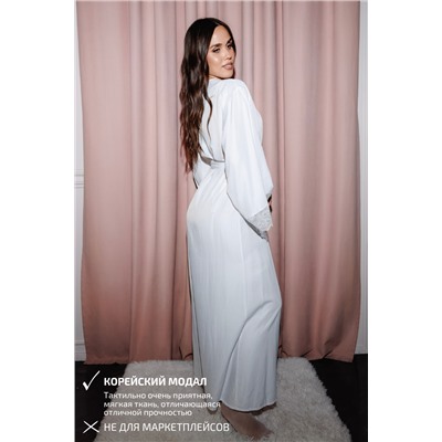 0460-NB БЕЛЫЙ ХАЛАТ С БЕЛЫМ КРУЖЕВОМ215174756