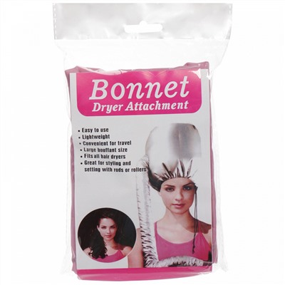 Шапочка для сушки волос, ламинирования и масок "Beauty Shop", с кулиской, цвет розовый, 84*23*22см