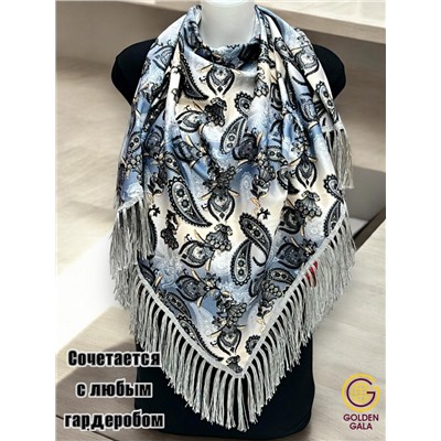 Косынка теплая на флисовой подкладке с бахромой Арт 2347/20