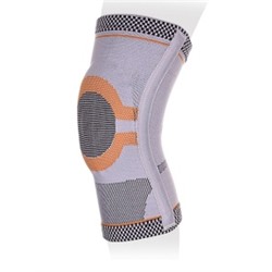 KS-E03 Бандаж на коленный сустав с силиконовым пателлярным кольцом и двумя боковыми спиральными ребрами жесткости Ttoman р.M (36-41 см.)