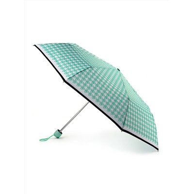 L354-4374 MintyHoundstooth (Зеленая гусиная лапка) Зонт женский механика Fulton