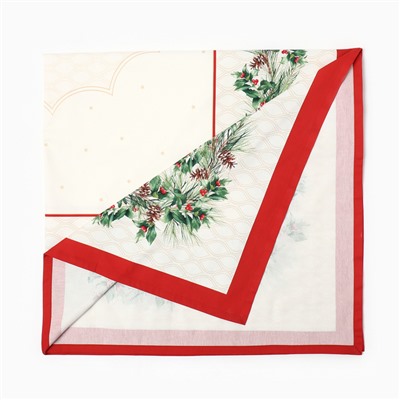 Скатерть новогодняя "Этель" Christmas wreath 150х110см +/-3см с ВГМО, 100%хл, саржа 190гр/м2