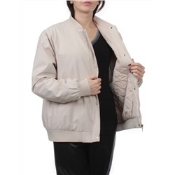 H24-608 LT. BEIGE Куртка бомбер демисезонная женская (100 гр. синтепон)