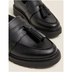 Kids' Leather Slip-on School Shoes (13 Small-7 Large)