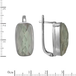 Серьги с зелёным аметистом, родий ИВСК33410Х20АЗ0R2