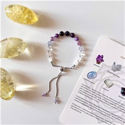 Радуга Самоцветов Браслет "Сахасрара" из камней для проработки седьмой чакры регулируемый