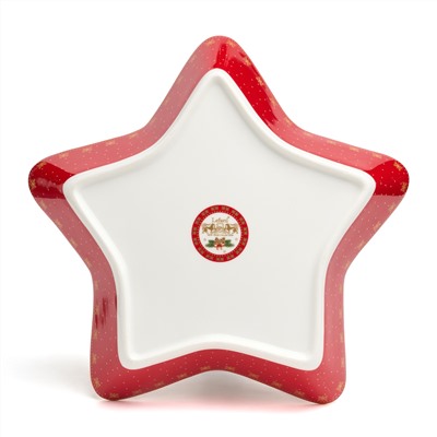 БЛЮДО-ЗВЕЗДА LEFARD "ДЕД МОРОЗ" 28*28*5 СМ КРАСНОЕ (КОР=8ШТ.)