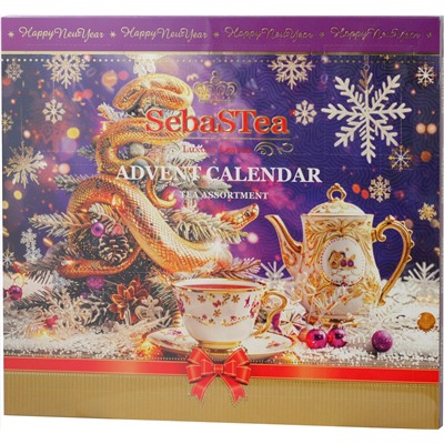 SebaSTea. Новый год. Advent Calendar. Фиолетовый карт.упаковка, 24 пак. (Уцененная)