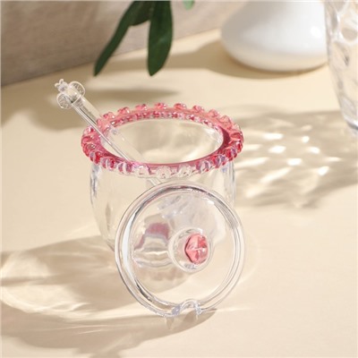 Баночка для мёда и варенья «Розе», 240 мл, 9.5×12 см, c ложкой, стекло