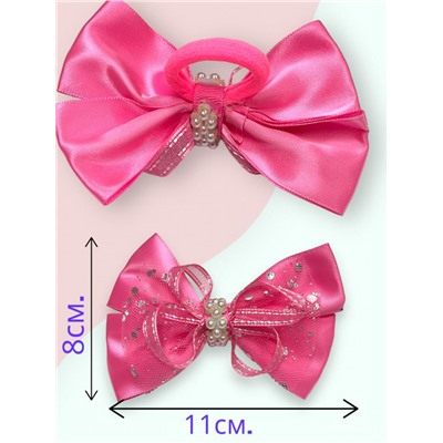 Бантик на эластичной резинке с жемчугом Корея 2 шт Арт 5 модель 4