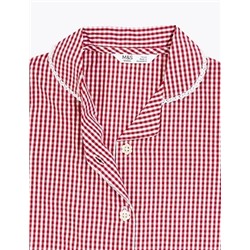 Girls' Pure Cotton Gingham School Dress (2-14 Yrs)