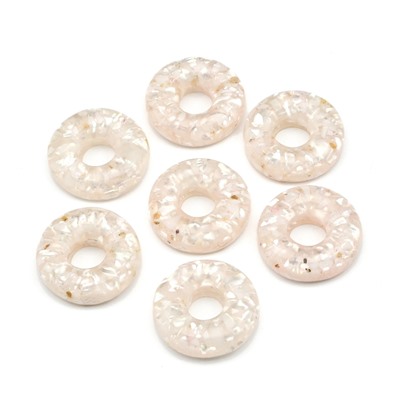 Бусина - бублик для швенз с перламутром 20*6мм цв.пудровый, 1шт
