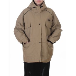 3092 BEIGE/GREEN Куртка демисезонная женская (100 гр. холлофайбер)
