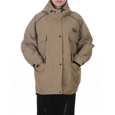 3092 BEIGE/GREEN Куртка демисезонная женская (100 гр. холлофайбер)