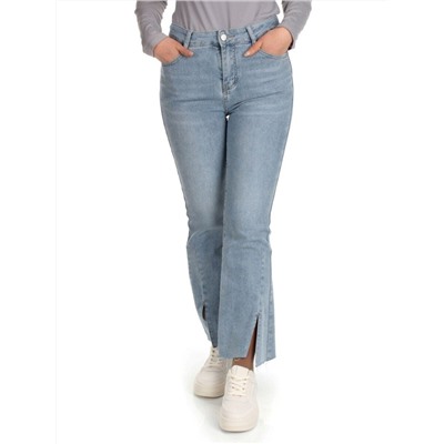 10101 BLUE Джинсы женские укороченные с разрезным низом AMG JEANS