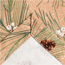 Дорожка на стол новогодняя Этель Spruce branches 30×70см, 100% хлопок, саржа 190 г/м², бежевая