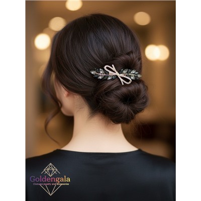 Заколка автомат для волос с кристаллами «Блеск элегантности» ЭЛЗ13/06