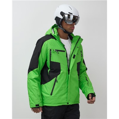 Горнолыжный костюм мужской зимний зеленого цвета 02381Z