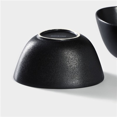 Салатник Magistro Carbon, 300 мл, 12×10.5 см, фарфор, чёрный