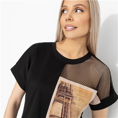 Футболка комбинированная с сеткой, Ты в деле (стиль)