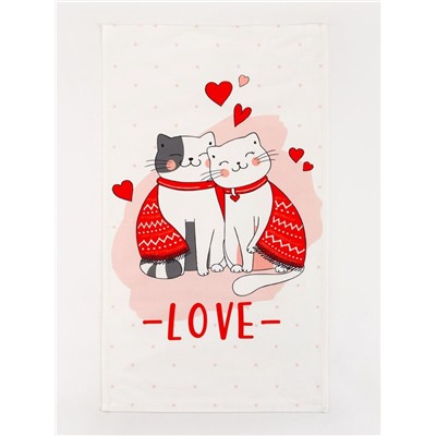 Полотенце Этель "Cat's love" 40х73 см, 100% хлопок, саржа 190 гр/м2