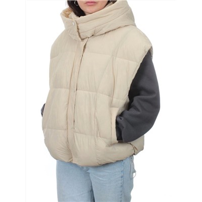 24001 BEIGE Жилет утепленный женский (100 гр. холоффайбер)