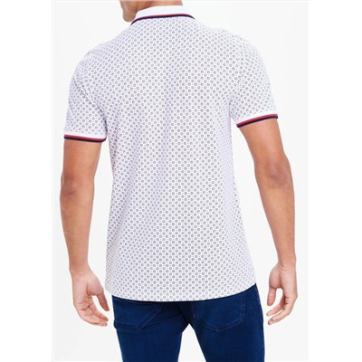 Short Sleeve Ditsy Print Polo Shirt