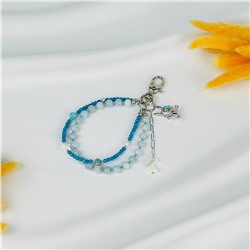 Радуга Самоцветов Брелок из Аквамарина, Апатита, Амазонита, Перламутра и Жемчуга