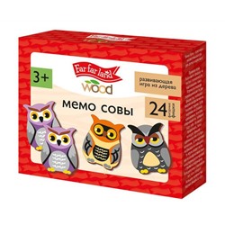 Игра настольная "Мемо. Совы" (24 фишки в коробке) 05200