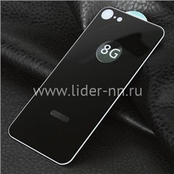 Защитное стекло на ЗАДНЮЮ панель для  iPhone7/8 5-10D (без упаковки) черное