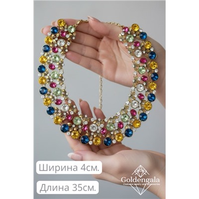 Колье-воротник с кристаллами П4/05
