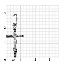 Крест из серебра литье частичное чернение
