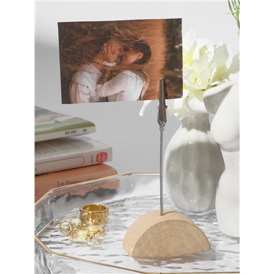 Подставка под ценник, фото «Прищепка», с зажимом, 2.5×2.5×11 см, цвет серебро