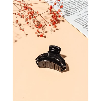 Крабик для волос «Глянец», каскад, 7 см, чёрный