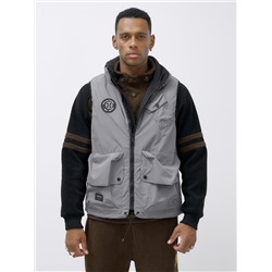 Жилет мужской утепленный спортивный серого цвета 15323Sr