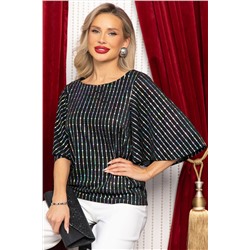 Блуза праздничная Ты ослепляешь! (черная) Б14697-7М